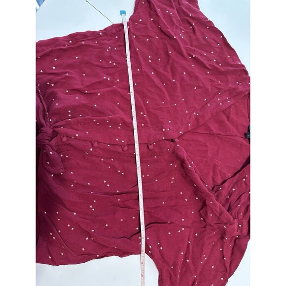 Rails Sloane Top Rogue Gradient Stars V Neck Tie Front Long Sleeve Shirt Large - Picture 10 of 10